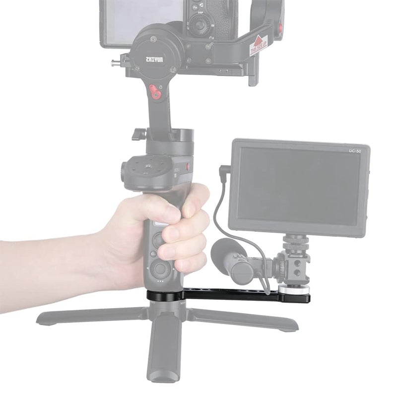 NICEYRIG Cold Shoe Extension Bracket Multi-Functional for DJI RS 3/3 PRO/RS 2/RSC 2/Ronin S/SC, Tripod and Camera Vlog Vlogging Holder Mount - 392 - Image 2